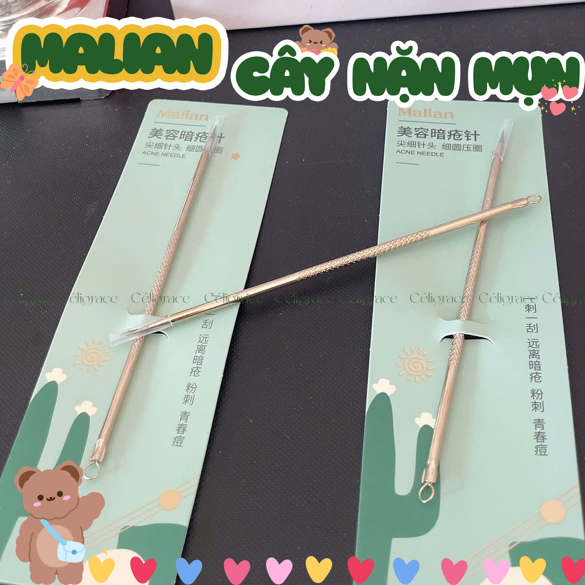 D5A - Cây Nặn Mụn MALIAN 2 Đầu Acne Tool