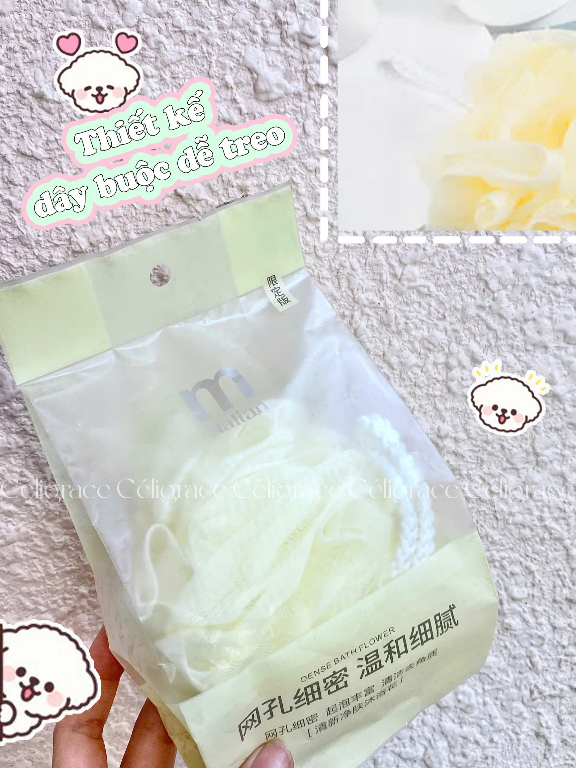 M-3109 - Bông Tắm Tạo Bọt Mềm Mịn Cao Cấp MALIAN