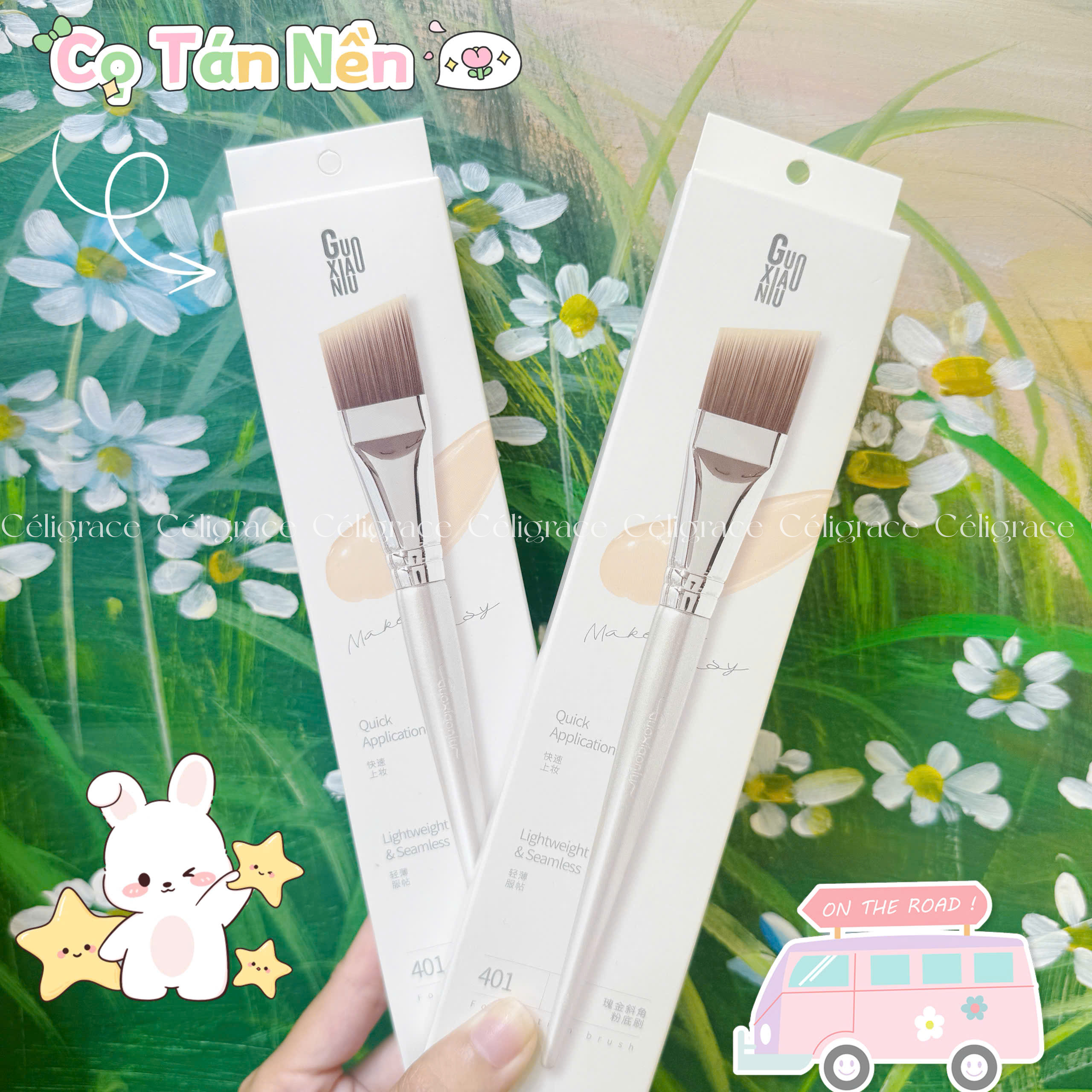 Cọ Tán Nền GUOXIAONIU Rose Gold Angled Foundation Brush #401
