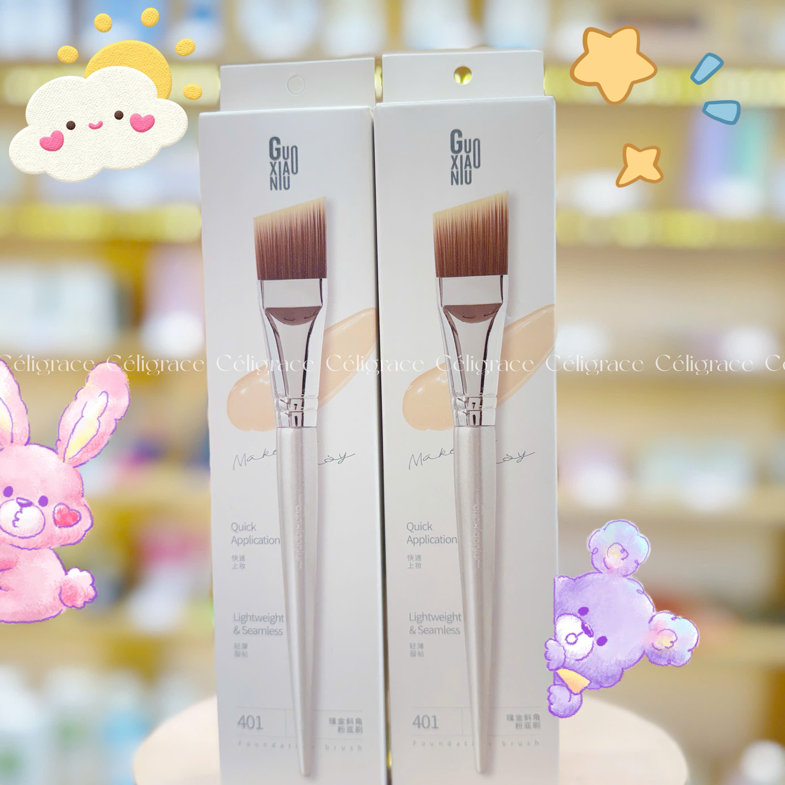 Cọ Tán Nền GUOXIAONIU Rose Gold Angled Foundation Brush #401