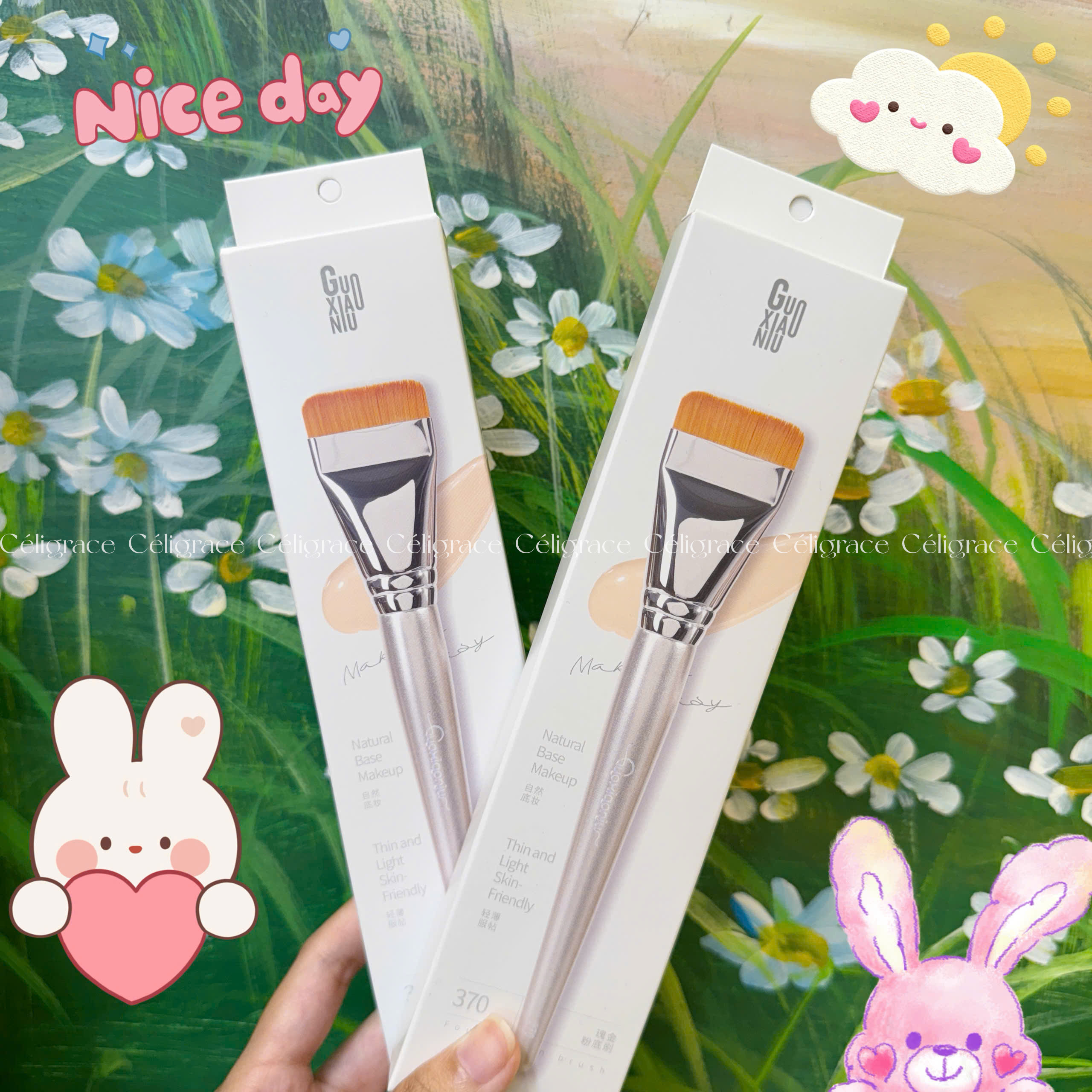 Cọ Tán Nền Đầu Dẹt GUOXIAONIU Rose Gold Foundation Brush #370