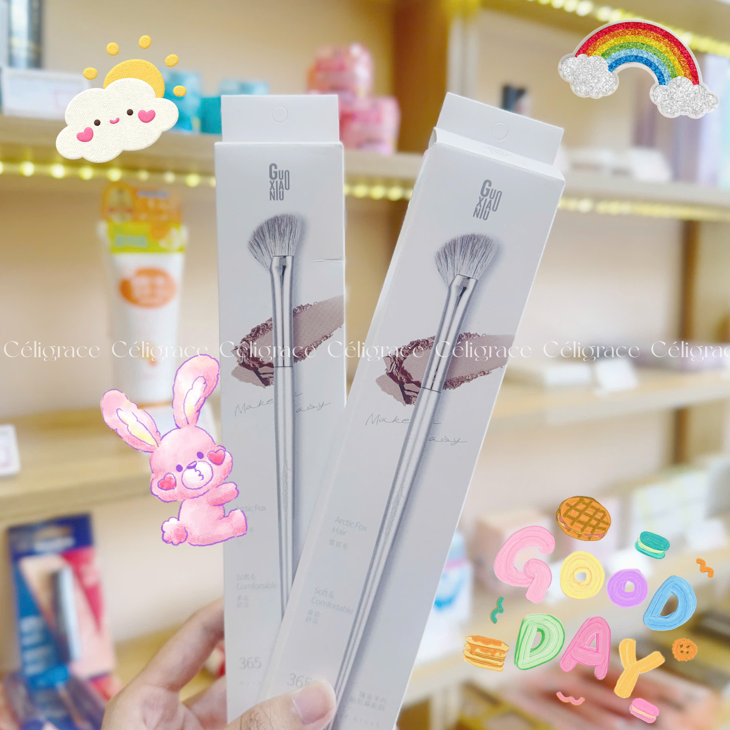 Cọ Đánh Khối GUOXIAONIU Rose Gold Half-Fan Contour Brush #365