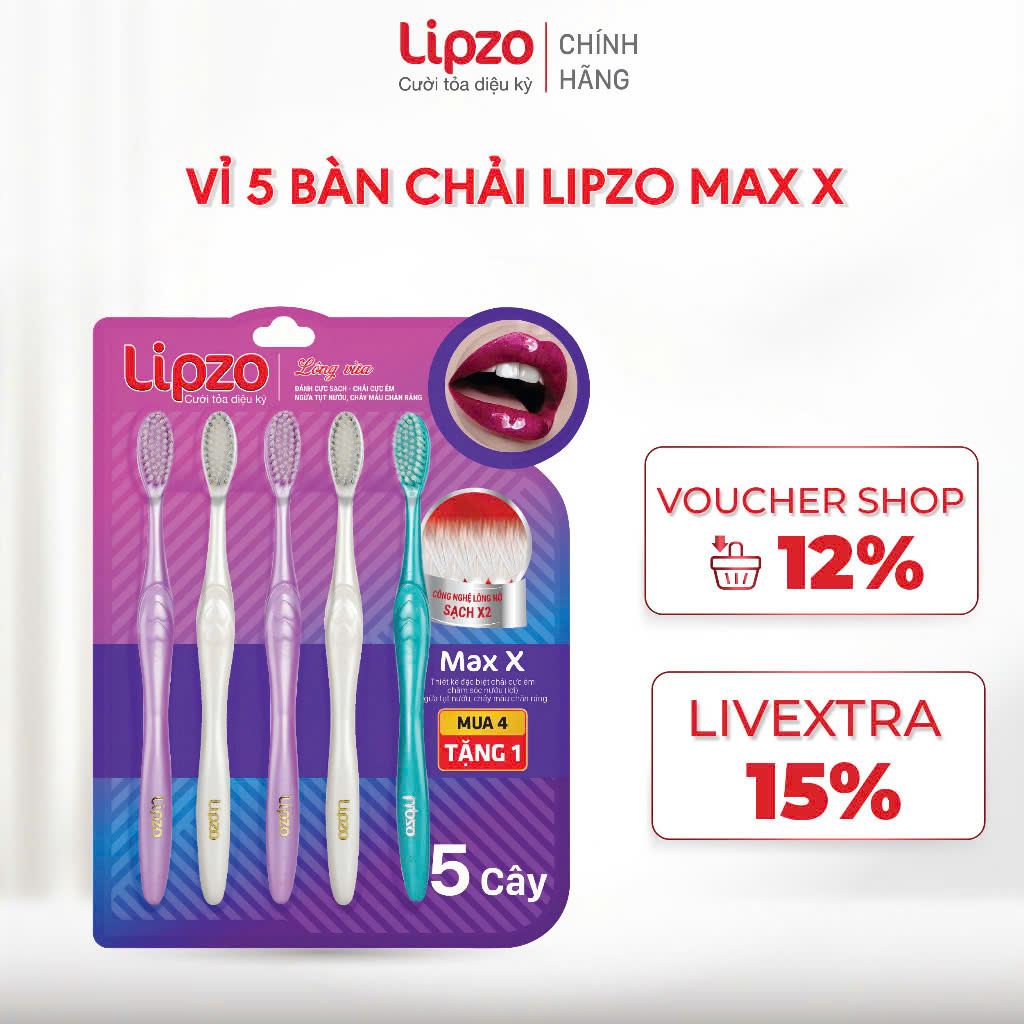 Bộ bàn chải đánh răng Lipzo: Tiết kiệm lớn cho người dùng nhiều