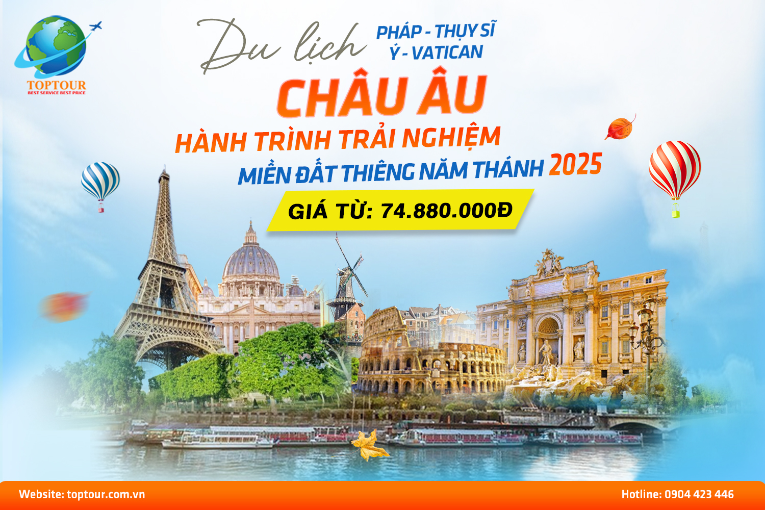 Du Lịch Châu Âu Năm Thánh 2025 - Pháp - Ý - Thụy Sĩ - Vatican 11N10Đ
