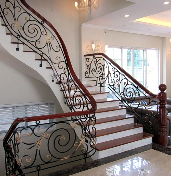 Sản phẩm lan can cầu thang sắt mỹ thuật