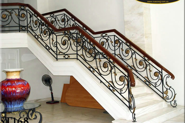 Lan can cầu thang sắt mỹ thuật
