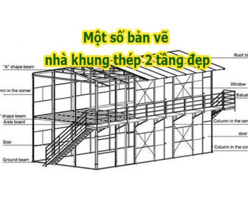 Một số bản vẽ nhà khung thép 2 tầng đẹp