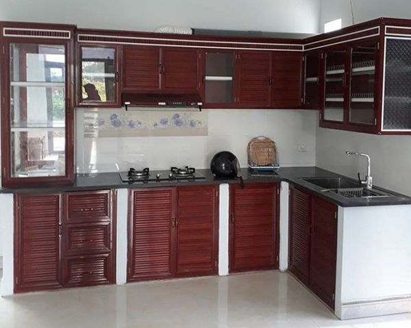 Tủ bếp bằng nhôm kính