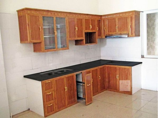 Tổng Hợp 20 Mẫu Tủ Bếp Nhôm Vân Gỗ Đẹp Không Thể Tin Nổi