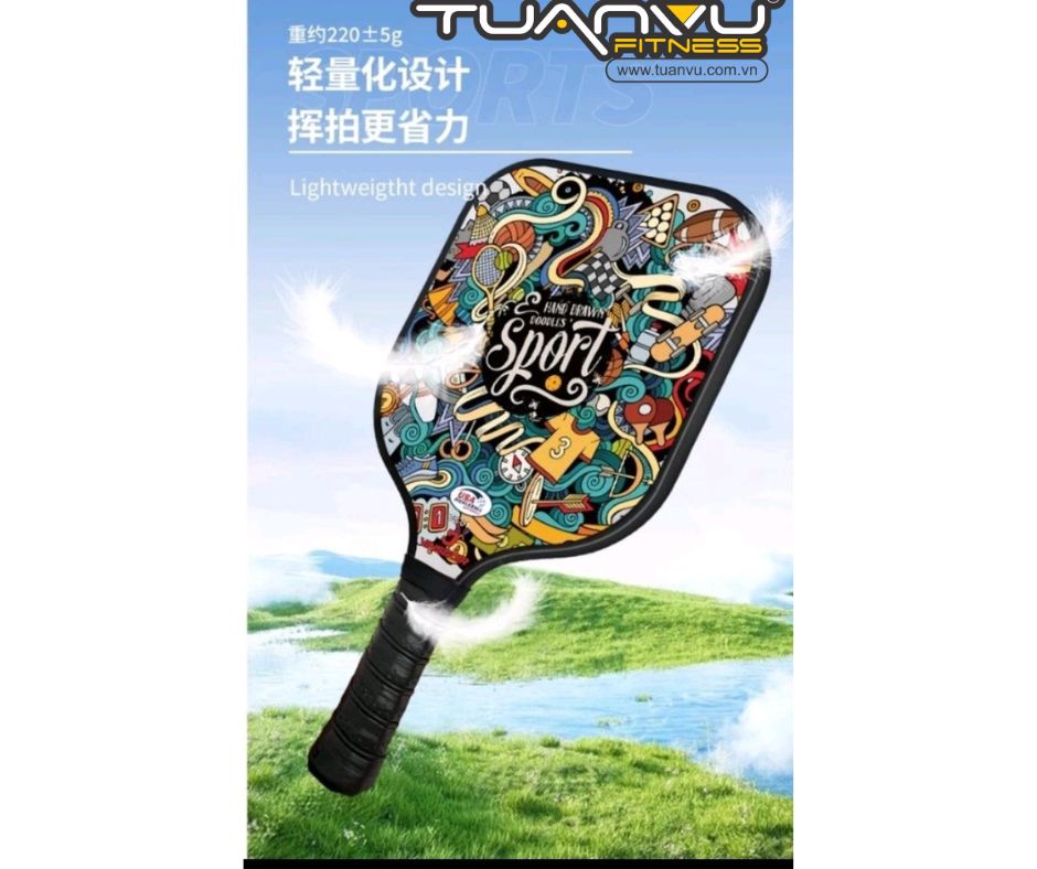 Bộ 2 vợt Pickleball họa tiết Graffiti kèm túi và 4 bóng