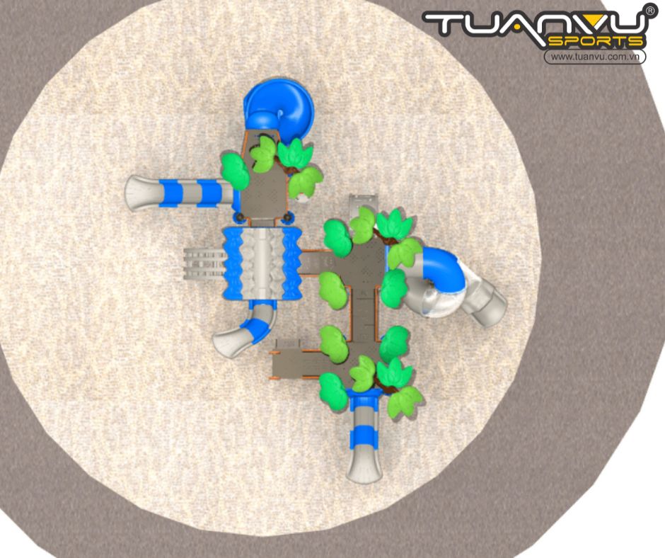 Bộ nhà cây mầm non ngoài trời 2 tầng