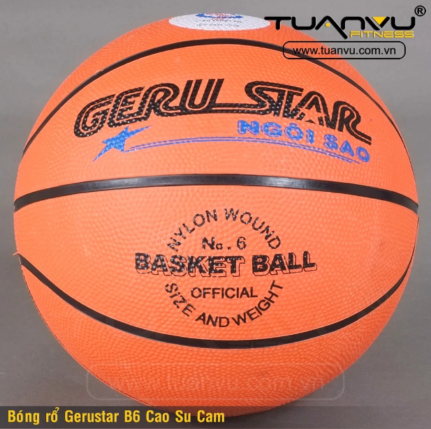 Bóng Rổ Gerustar B6 Cao Su Cam