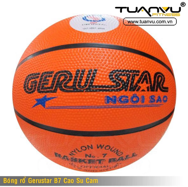 Bóng Rổ Gerustar B7 Cao Su Cam