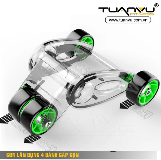 Con lăn bụng 4 bánh gấp gọn