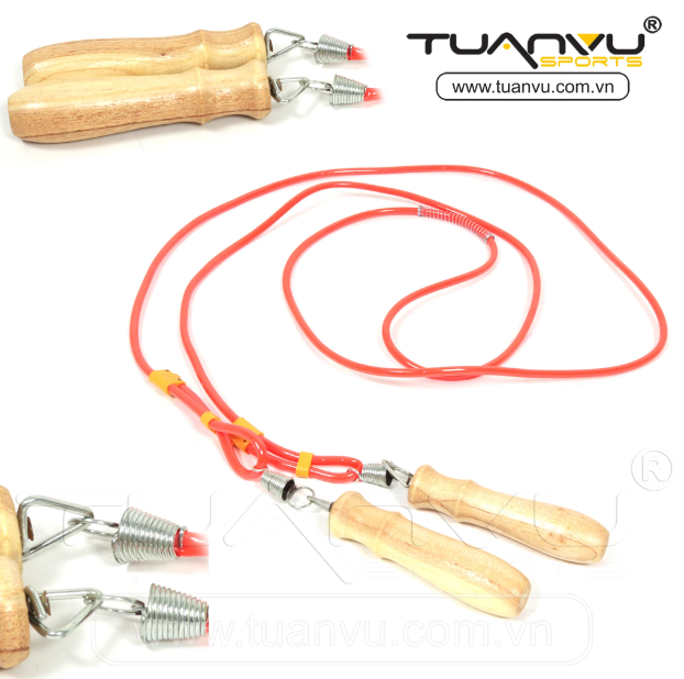 Dây nhảy nhựa tay gỗ