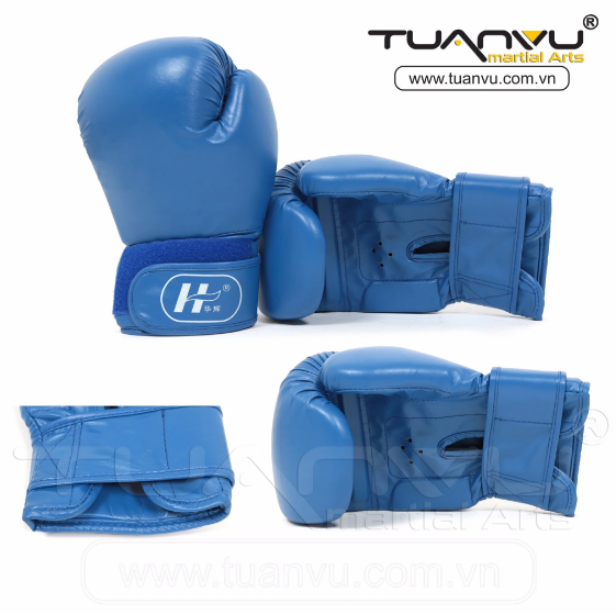 Găng tay boxing chữ H màu xanh