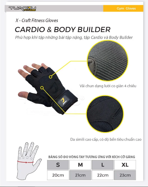 Găng tay tập gym Jason X-Craft