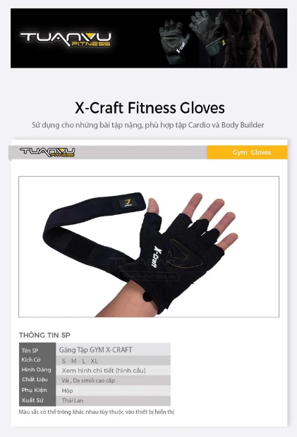 Găng tay tập gym Jason X-Craft