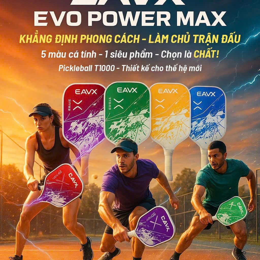 Vợt Pickleball EVO EAVX chất fiber 16 ly