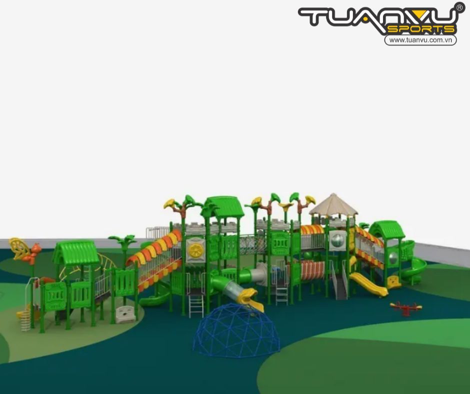 Khu vui chơi ngoài trời mầm non Jungle Series 3 tầng