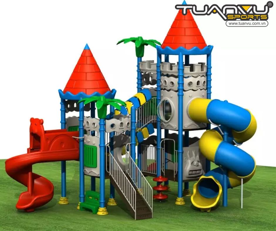 Lâu đài sân chơi ngoài trời mờ ảo