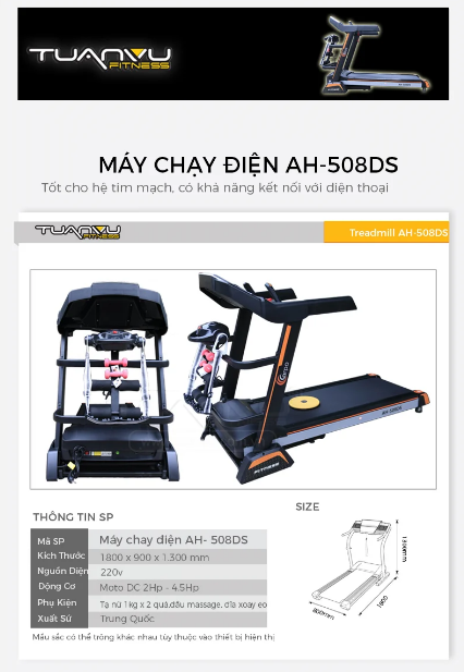 Máy chạy bộ gia đình CARPO AH508DS
