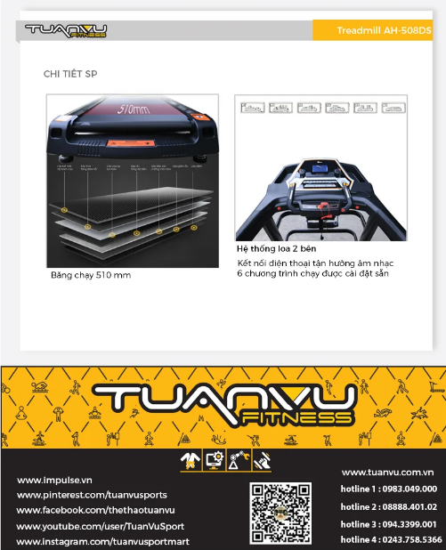 Máy chạy bộ gia đình CARPO AH508DS