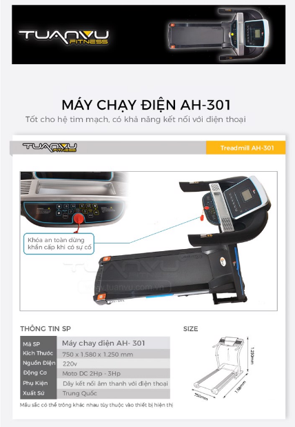 Máy chạy gia đình Carpo AH301