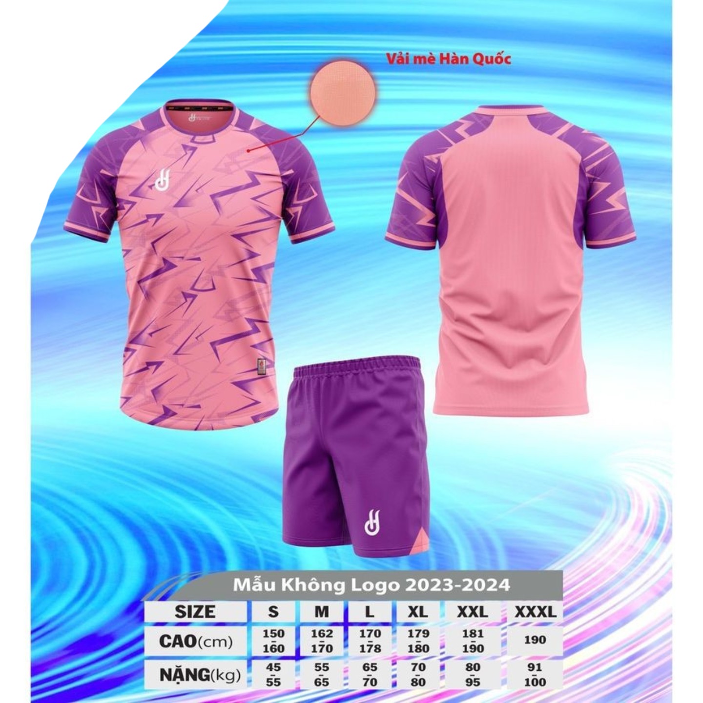 Quần áo đá bóng mẫu không logo