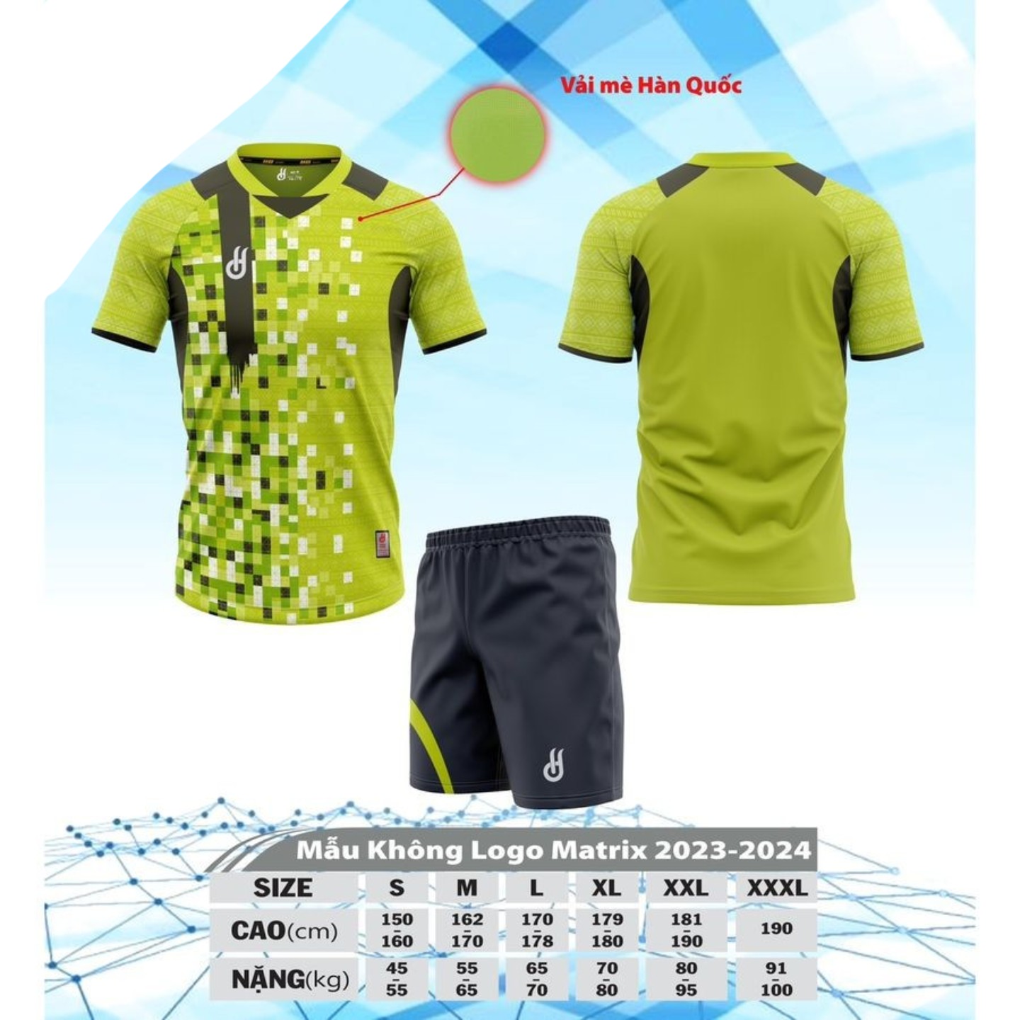 Quần áo đá bóng mẫu không logo