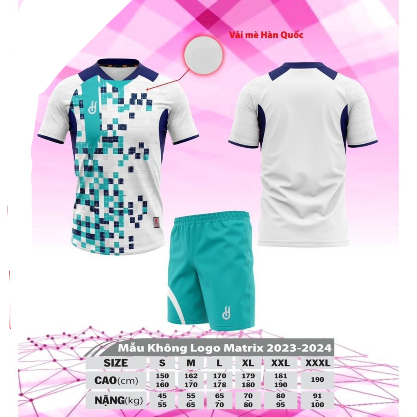Quần áo đá bóng mẫu không logo