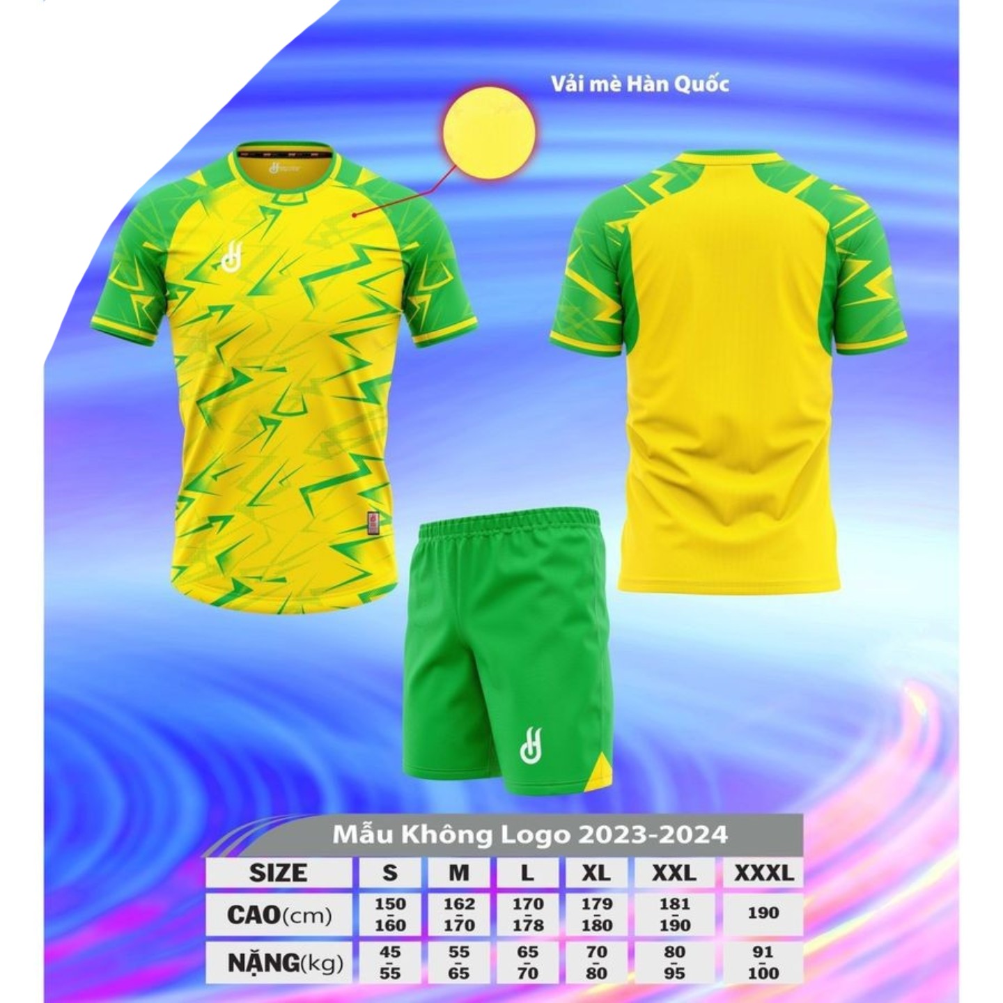 Quần áo đá bóng mẫu không logo