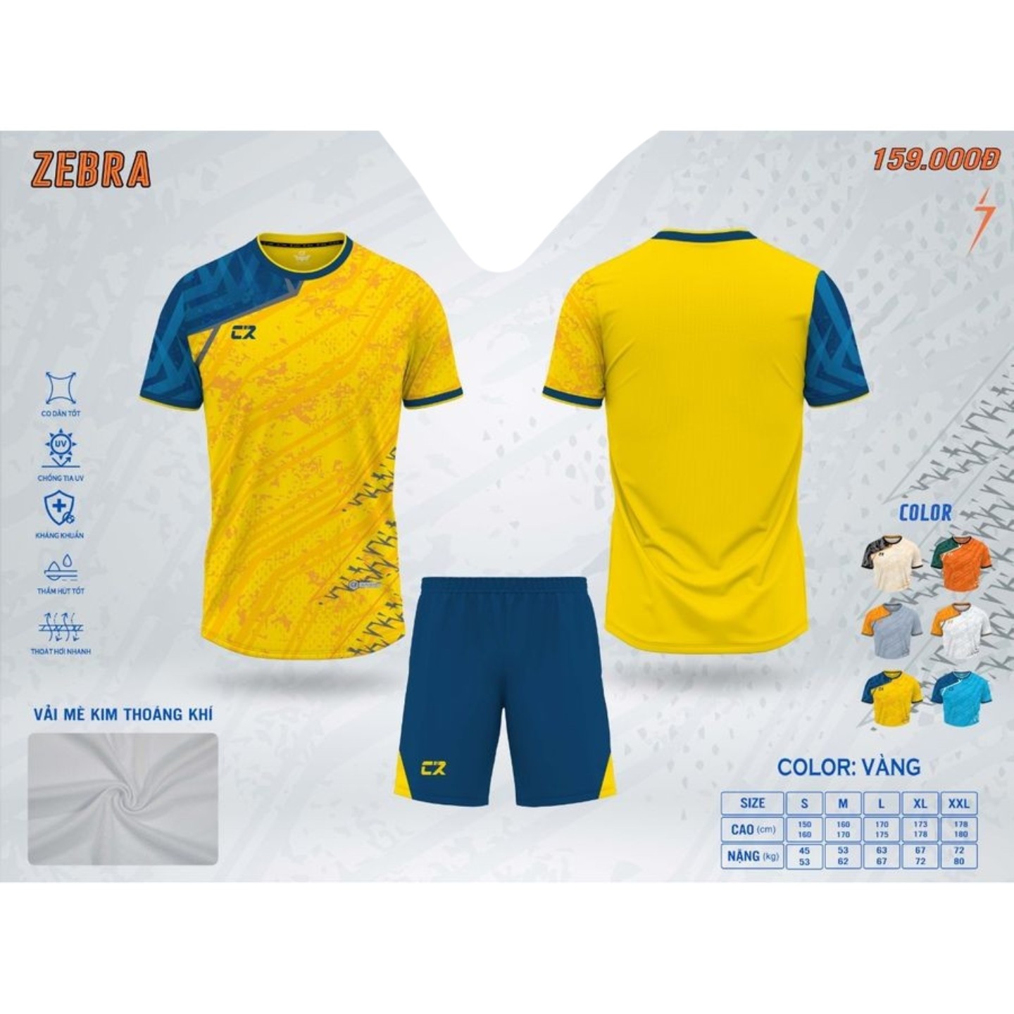 Quần áo đá bóng Zebra