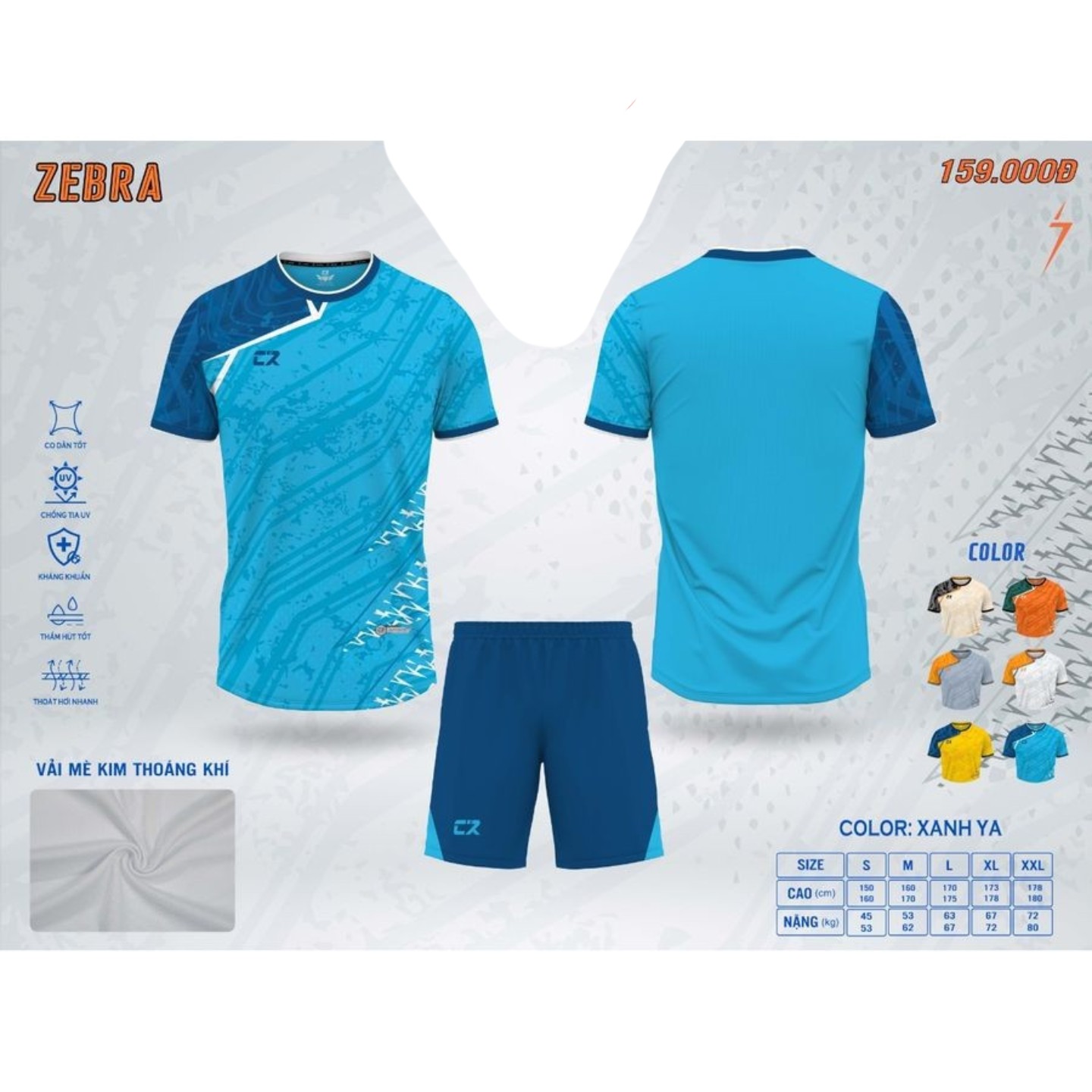 Quần áo đá bóng Zebra