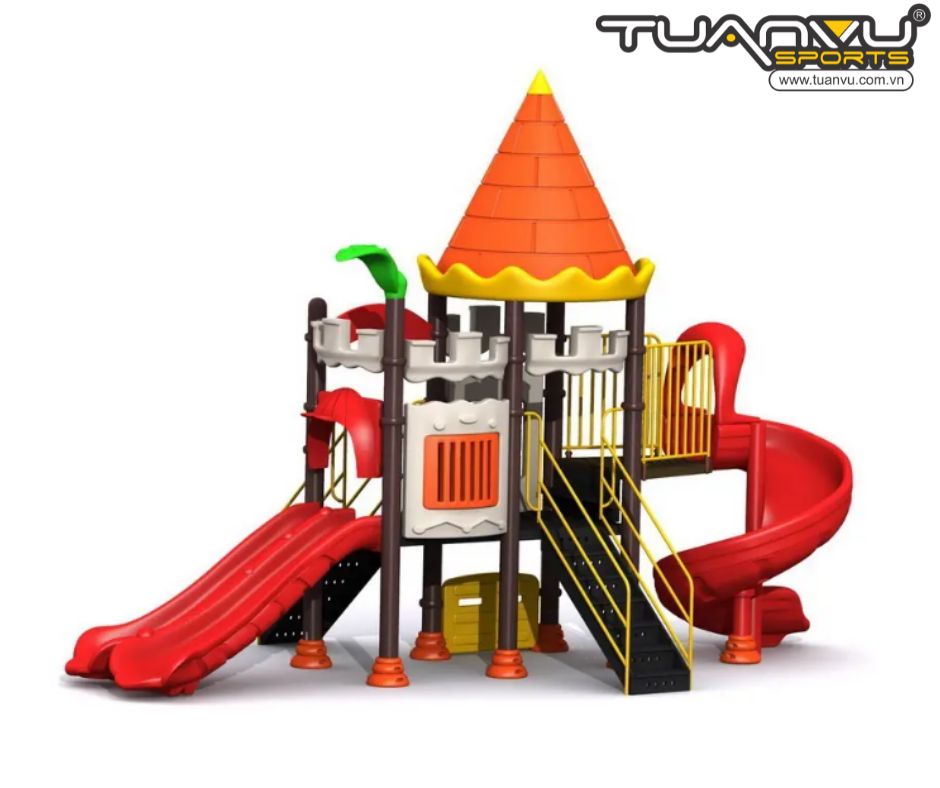 Sân chơi ngoài trời mầm non 2 tầng TQ-ZR1114