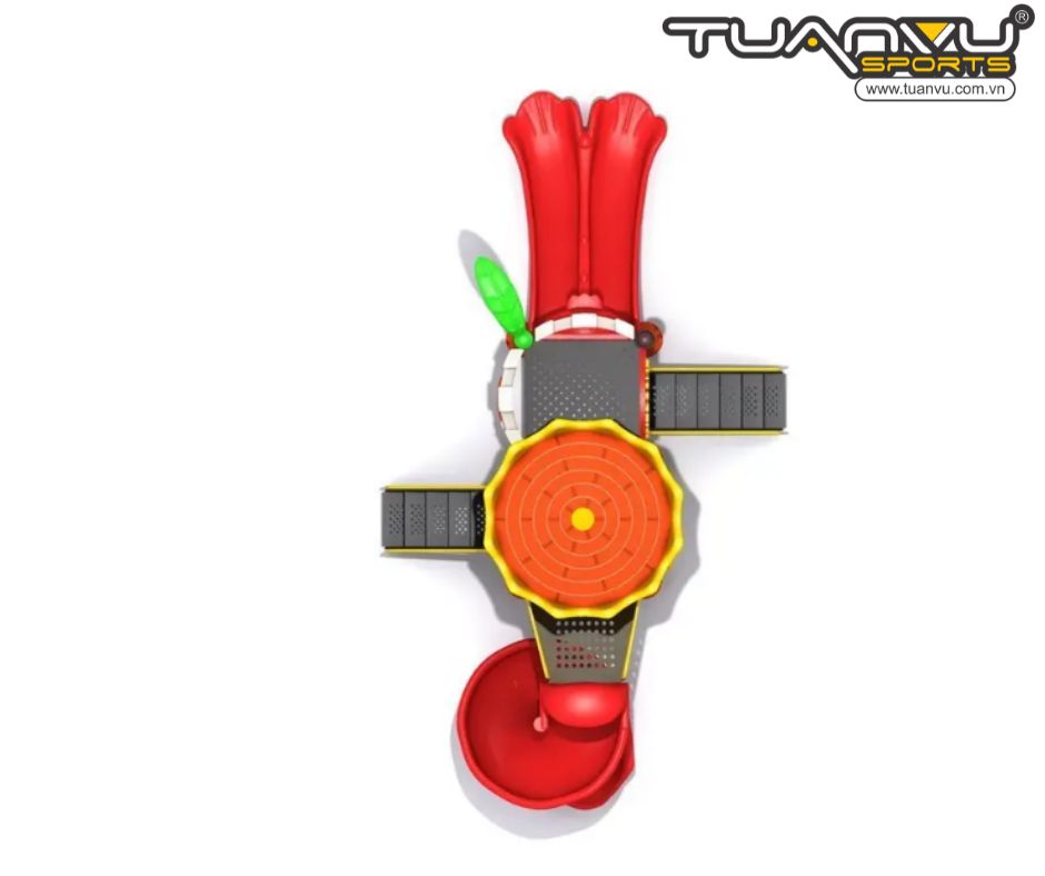 Sân chơi ngoài trời mầm non 2 tầng TQ-ZR1114