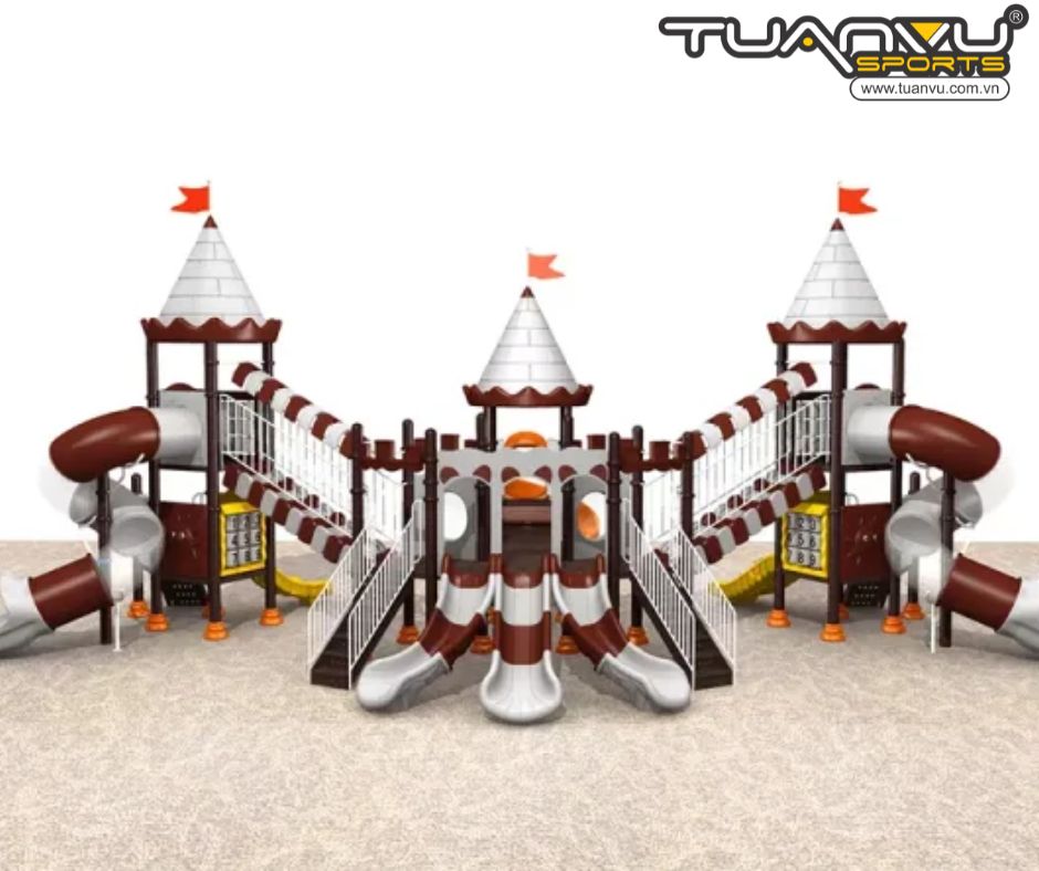 Sân chơi ngoài trời mầm non lâu đài bãi biển