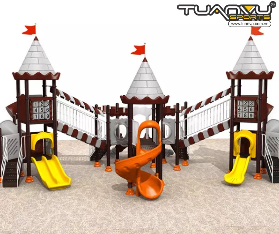 Sân chơi ngoài trời mầm non lâu đài bãi biển