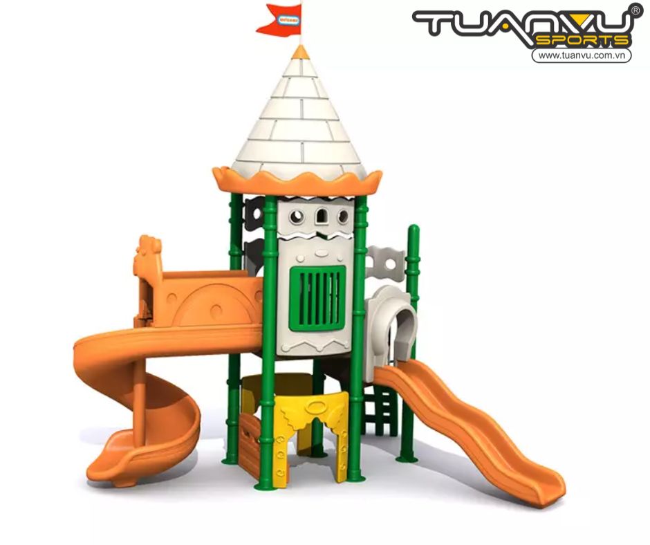 Sân chơi ngoài trời mầm non lâu đài KP-CB110