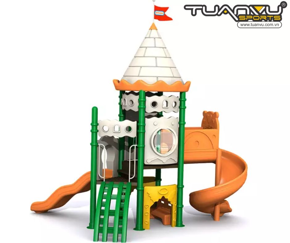 Sân chơi ngoài trời mầm non lâu đài KP-CB110