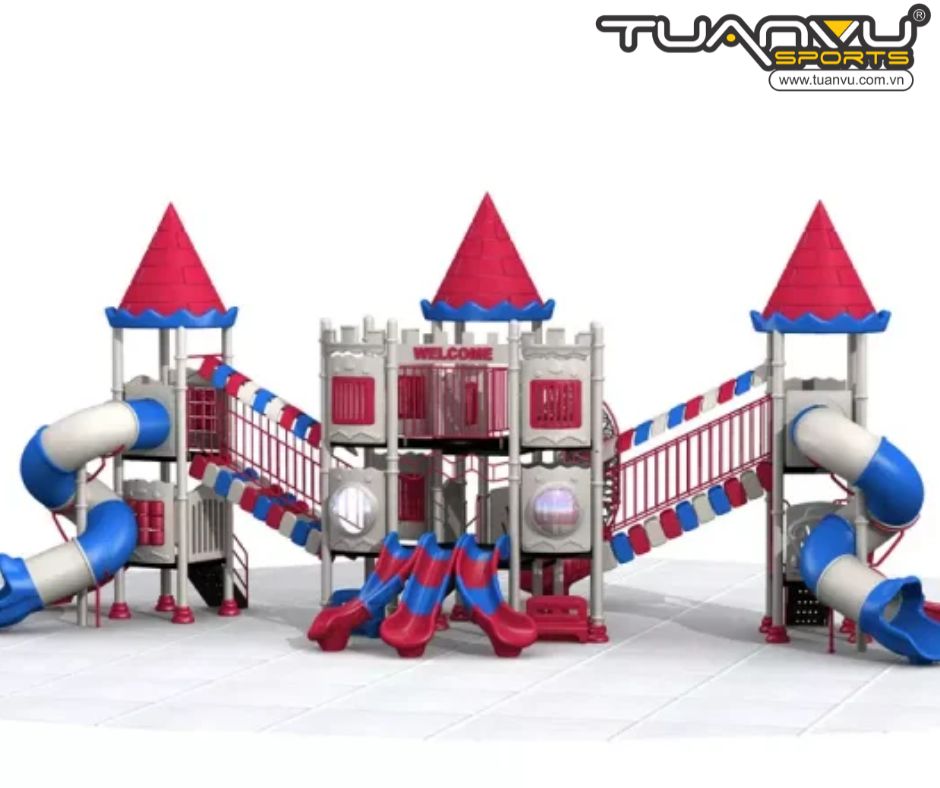 Sân chơi ngoài trời mầm non lâu đài KP-CB1129