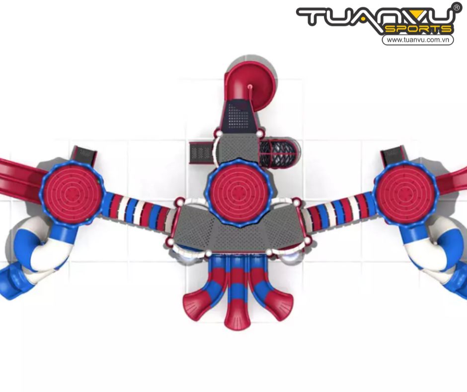 Sân chơi ngoài trời mầm non lâu đài KP-CB1129