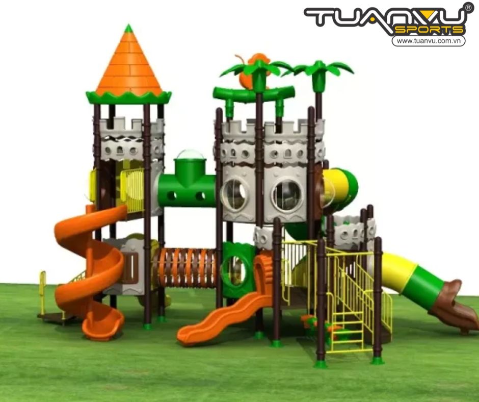 Sân chơi ngoài trời mầm non lâu đài KP-CB121