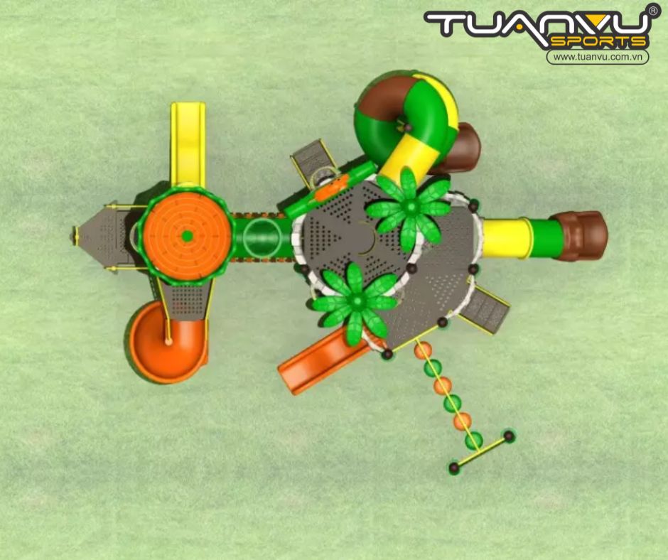 Sân chơi ngoài trời mầm non lâu đài KP-CB121