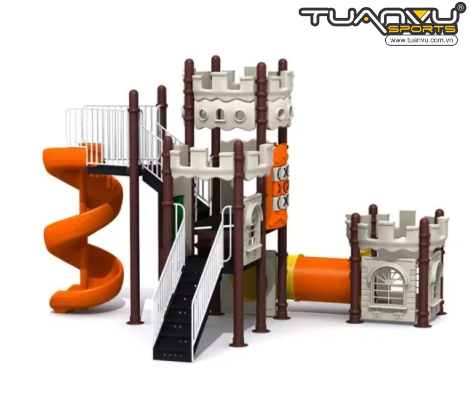 Sân chơi ngoài trời mầm non lâu đài KP-CB133