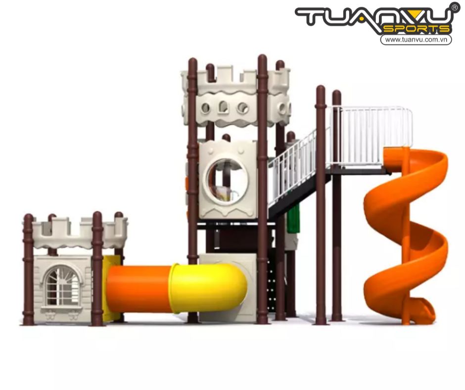 Sân chơi ngoài trời mầm non lâu đài KP-CB133