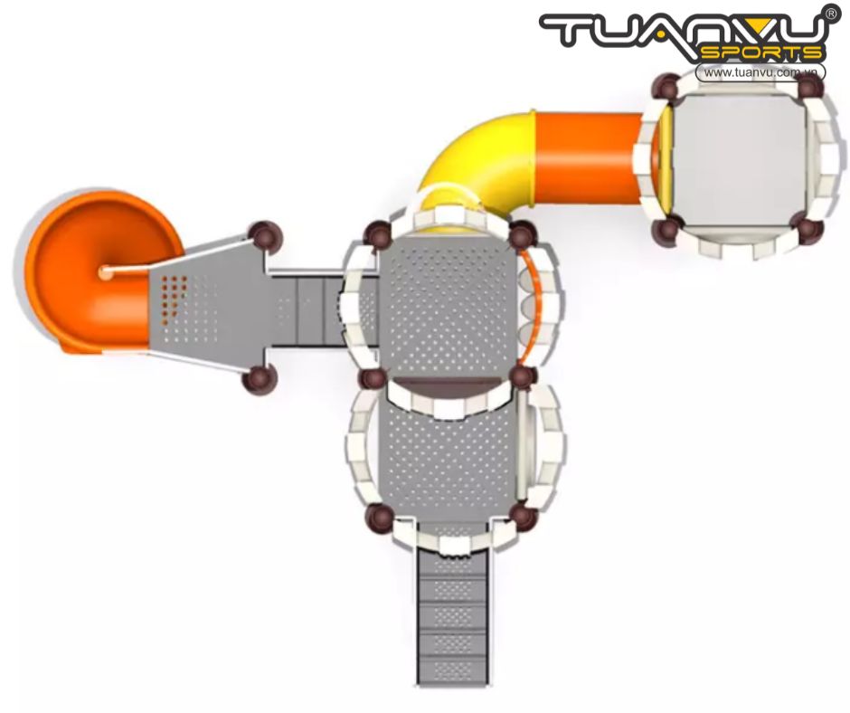 Sân chơi ngoài trời mầm non lâu đài KP-CB133