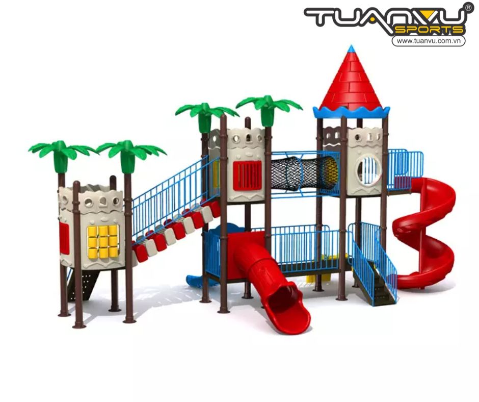 Sân chơi ngoài trời mầm non lâu đài KP-CB1339