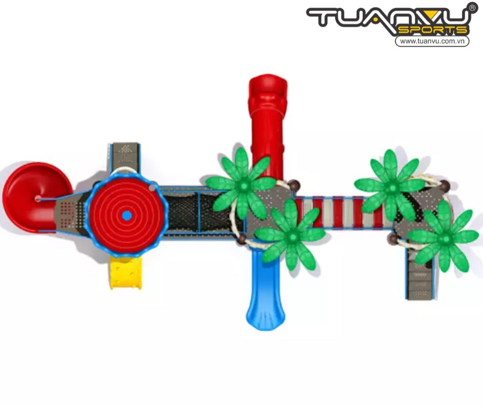 Sân chơi ngoài trời mầm non lâu đài KP-CB1339