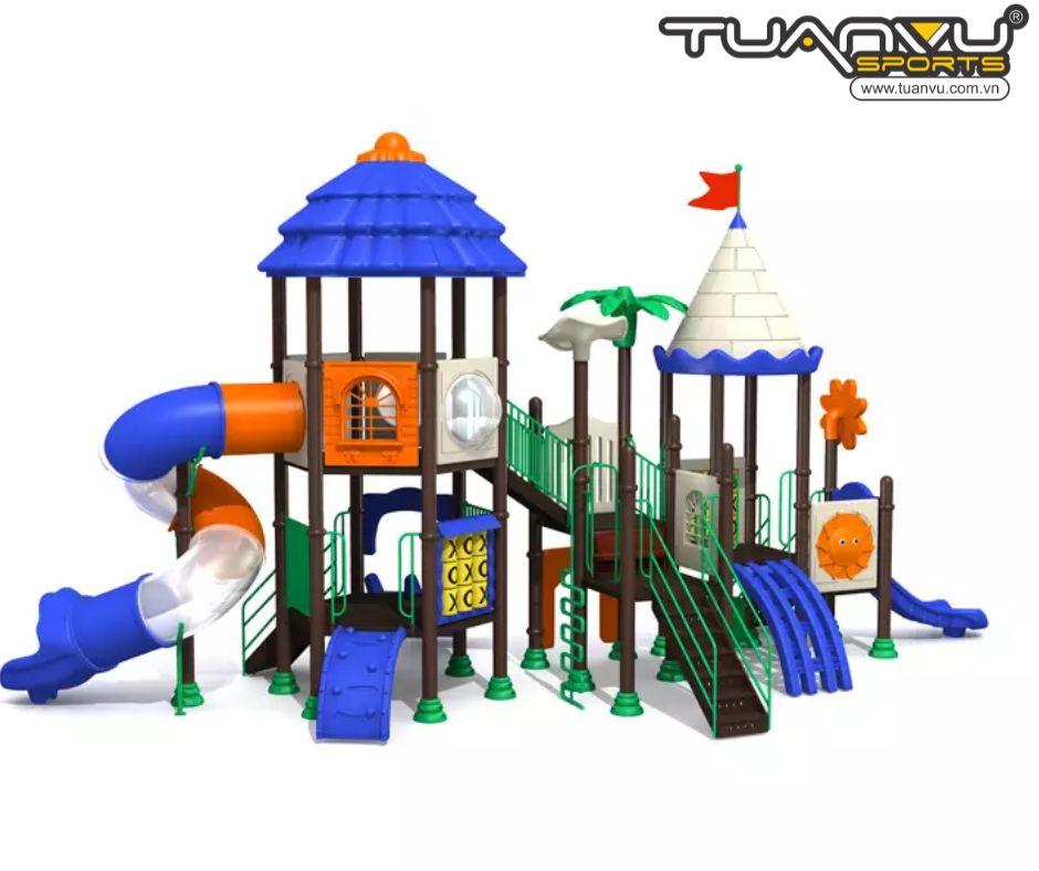 Sân chơi ngoài trời mầm non lâu đài KP-CB1405